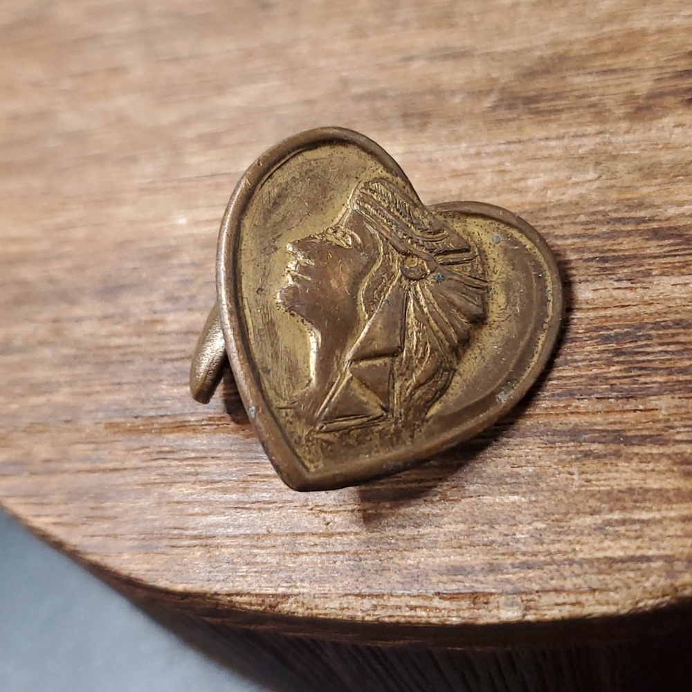 Victorian‎ cufflink Egyptian brass very old piece collectible heirloom estate